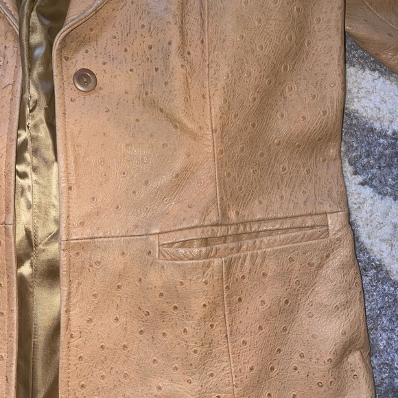 Vintage Classiques Entier 100% Leather Tan Jacket Blazer Women’s size 6 - Picture 6 of 9